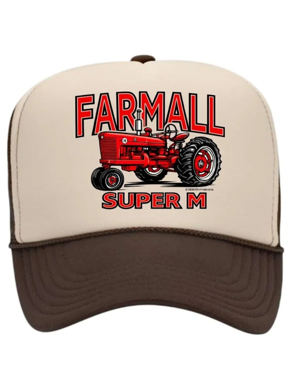 Retro Farmall Super M Tractor Foam Trucker Hat Green White Snapback Cap New Farm